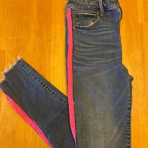 Pink striped jeans